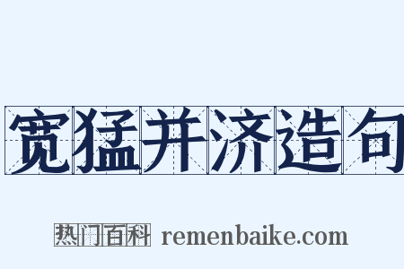 宽猛并济造句是什么意思的图片